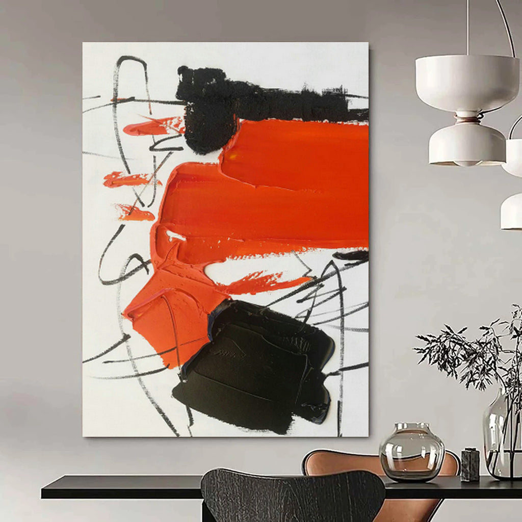 Custom - Designed Hand - Painted Abstract Canvases for Bedroom Window Seats & Office Standing Desks DLZ0824