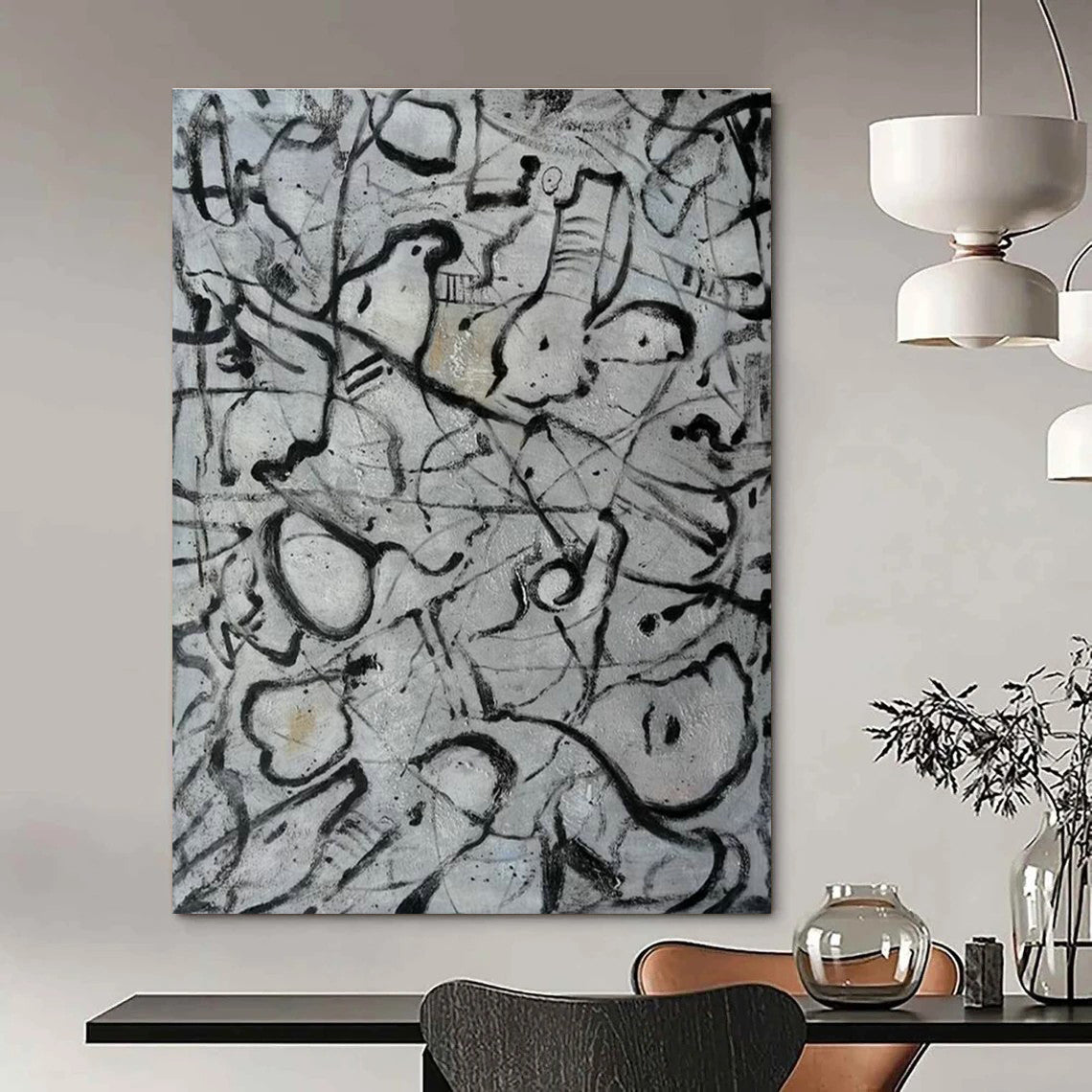 Large Custom Handmade Abstract Canvas for Living Room & Bedroom DLZ2291