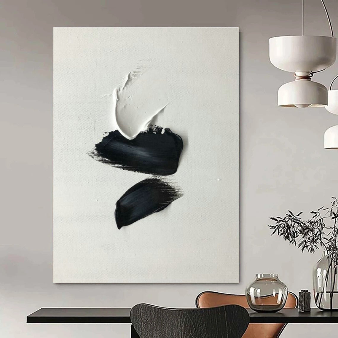 Hand-Painted Abstract Masterstroke for Cottage Office & Bedroom Nook DLZ2366