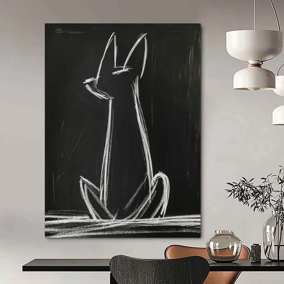 Extra - Large Custom Hand - Painted Abstracts for Cottage Office & Living Room Bookshelves DLZ0682
