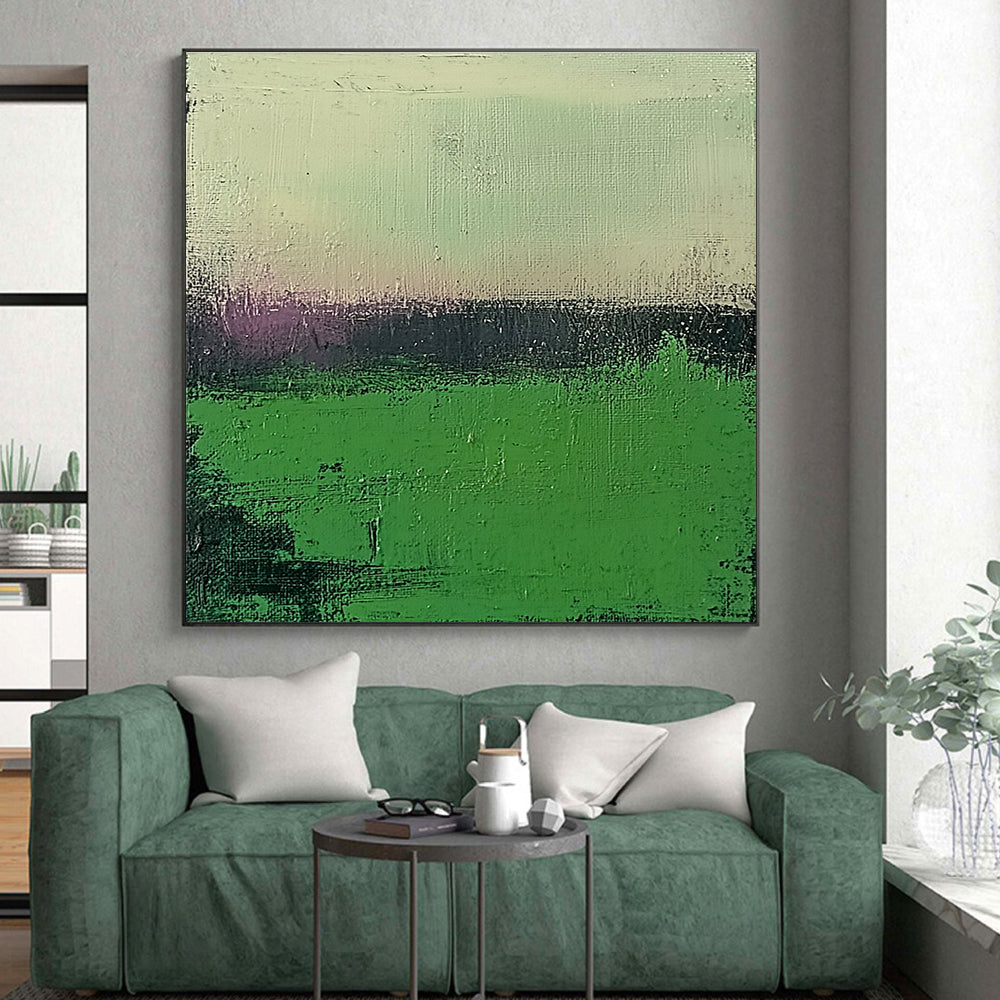 Green Gradient Abstract Painting with Subtle Color Shifts GER109