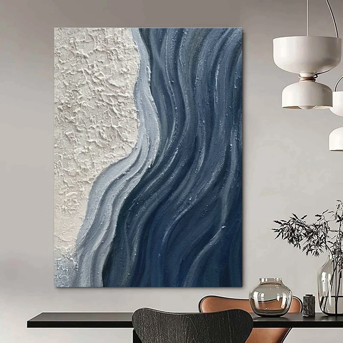 Custom Hand - Painted Abstract Art for Living Room Media Walls & Entryway Nooks DLZ0662