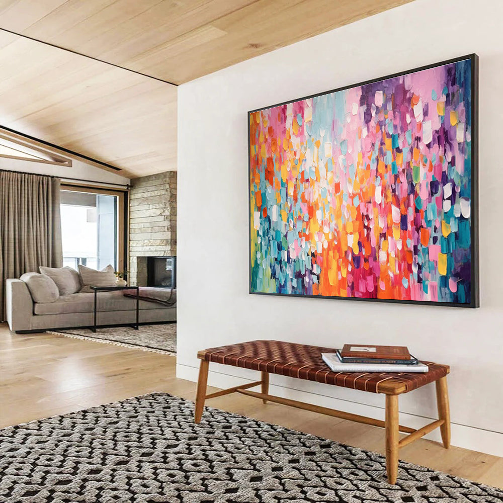 Colorful Patch Abstract Painting with Various Bright Hues THY158