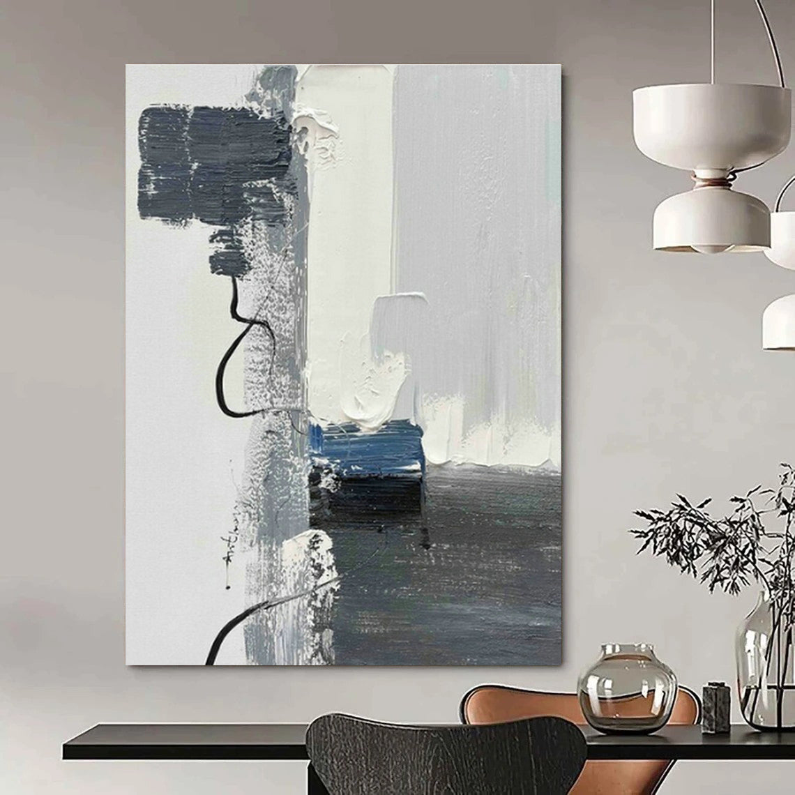 Large Custom Handmade Abstract Painting for Cottage Office & Living Room DLZ1672