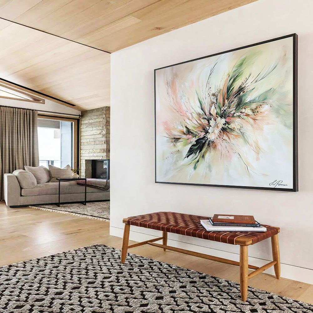 Soft - Toned Floral Abstract Painting with Delicate Brushstrokes DYP146