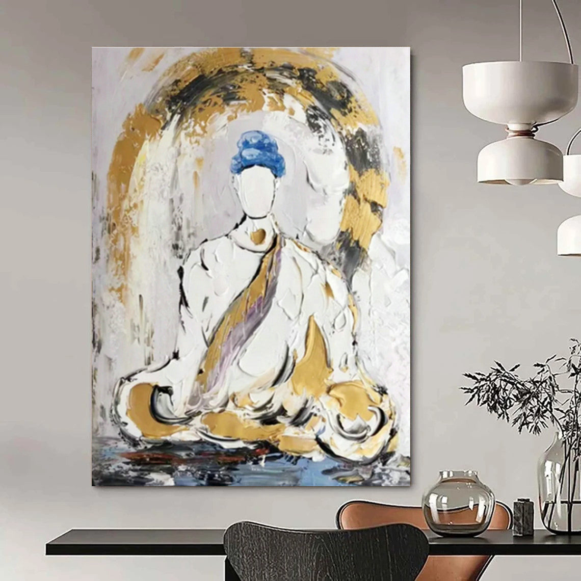 Custom Abstract Paintings for Bedroom Dressing Room Vanity Benches & Office Branding Zone Display Cases DLZ0862