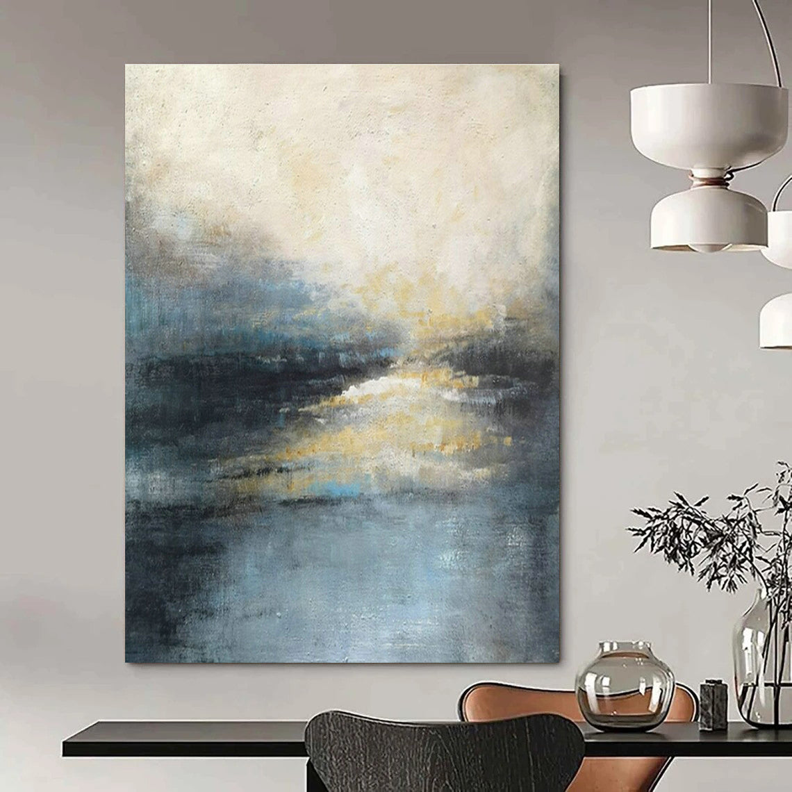 Stupendous Custom-Sized Handmade Abstract Canvas Art for Cottages & Entryway DLZ2072