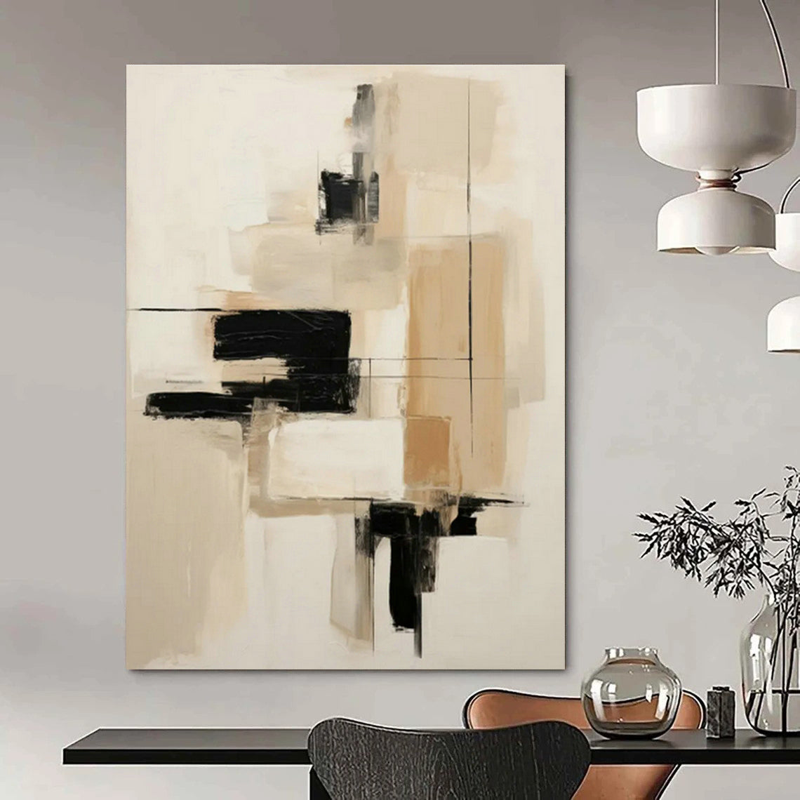 Abstract Hand - Painted Art for Entryway Umbrella Stand Covers & Hallway Wall Sconce Backings DLZ0843