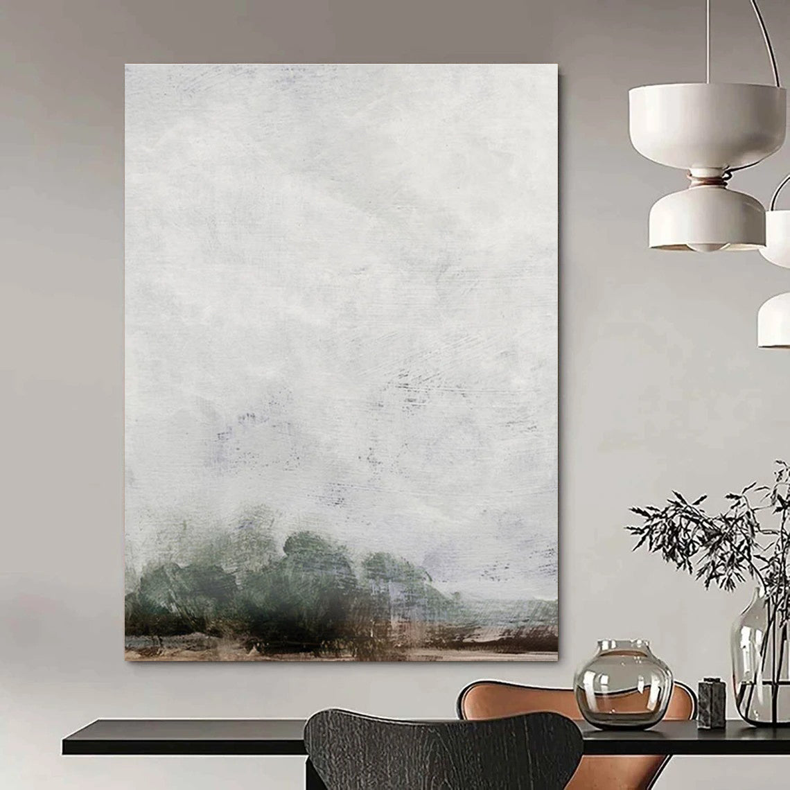 Misty Gray Landscape Abstract Painting ADGE221