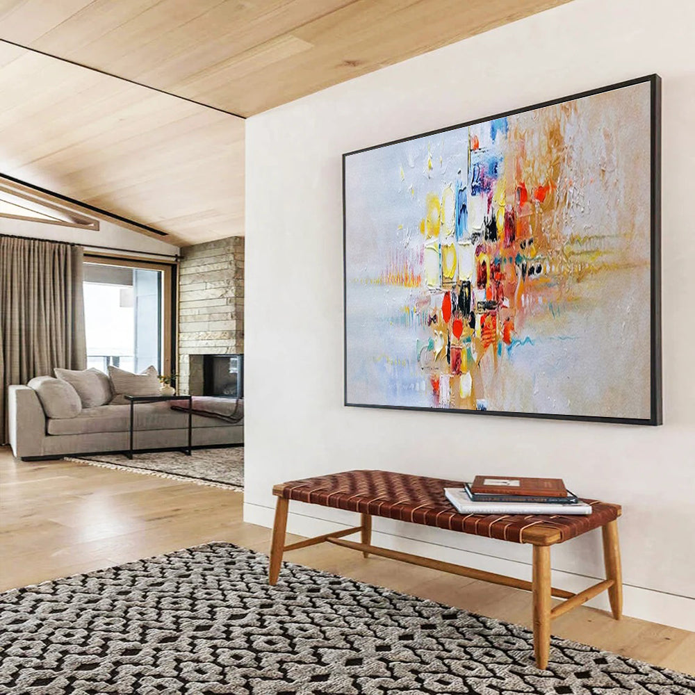 Colorful Urban Abstract Painting with Mixed Bright Hues THY180