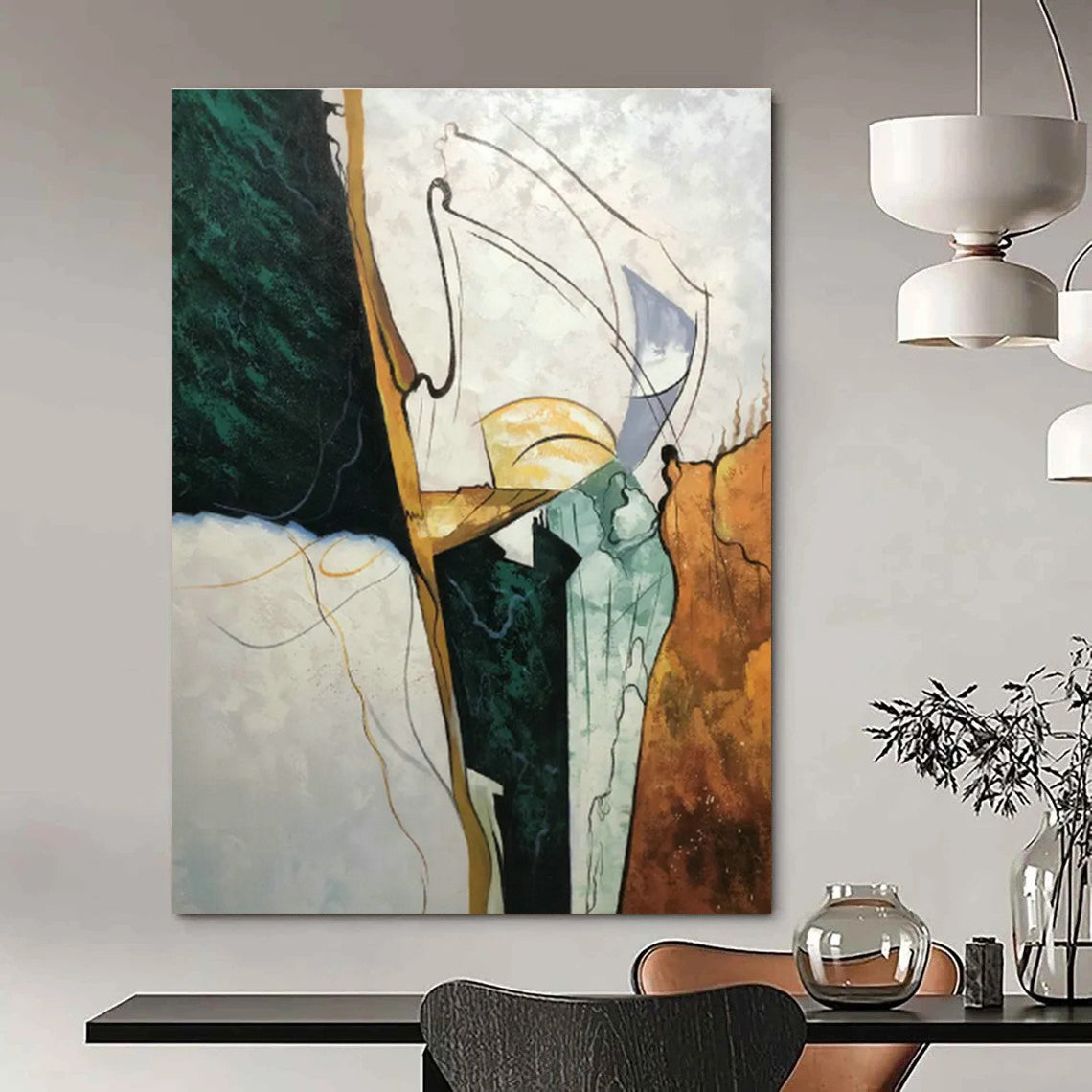 Large - Format Hand - Painted Abstract Art for Office and Hallway DLZ0524