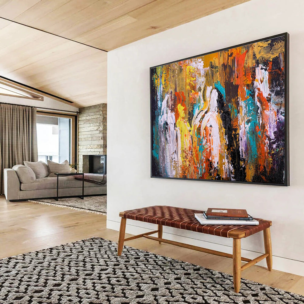 Colorful Figure Abstract Painting with Vivid Hues THY349