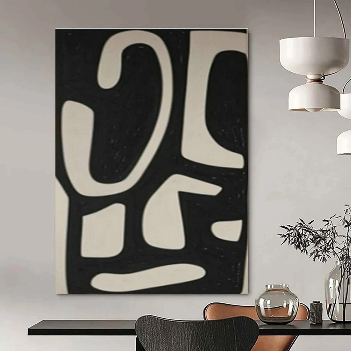 Oversized Custom Handmade Abstract Wall Art for Office Break Room and Cottage Dining Room Sideboard Wall DLZ1978