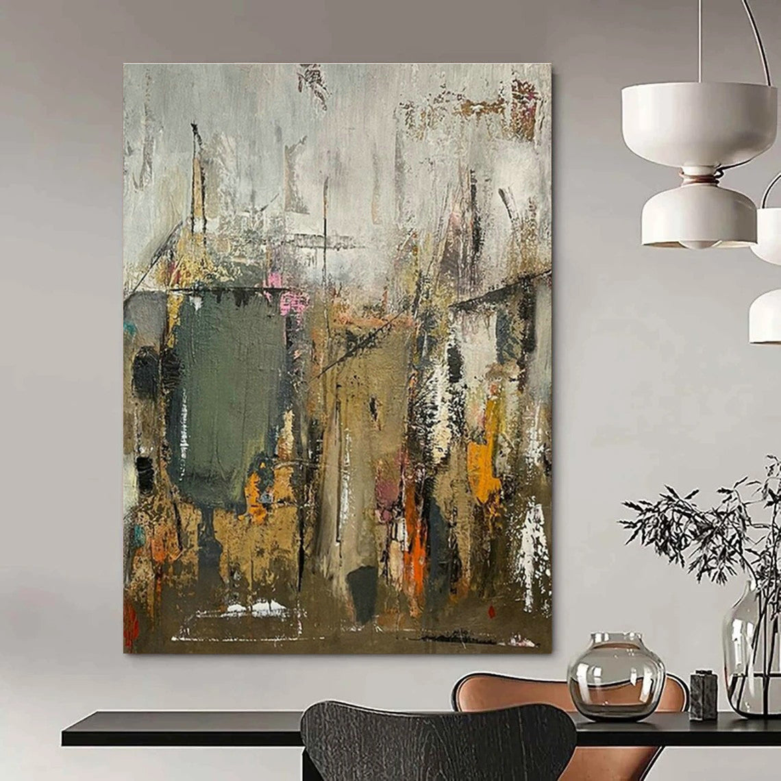 Large Custom Handmade Abstract Wall Art for Hallway and Cottage Living Room DLZ1602