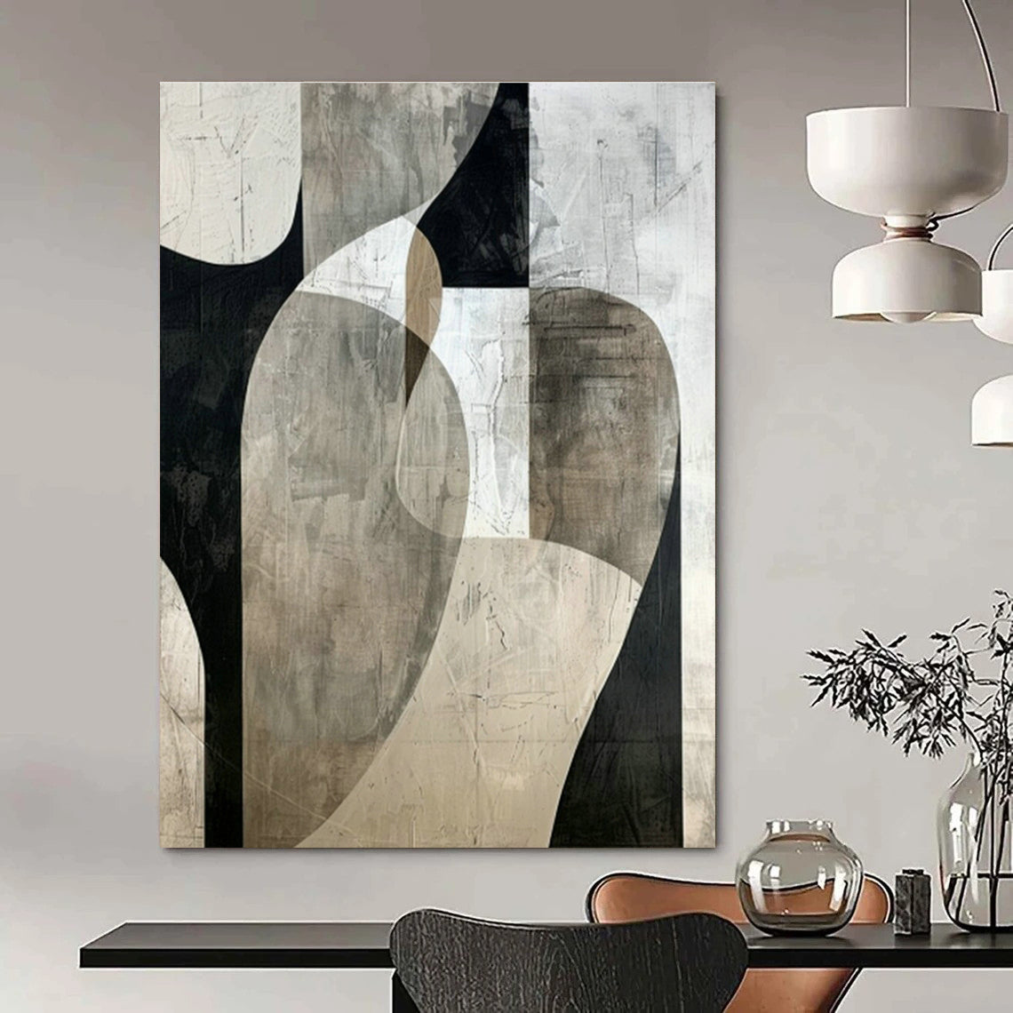 Handmade Grand - Sized Abstract Canvas for Cottage Living Room & Bedroom DLZ1319