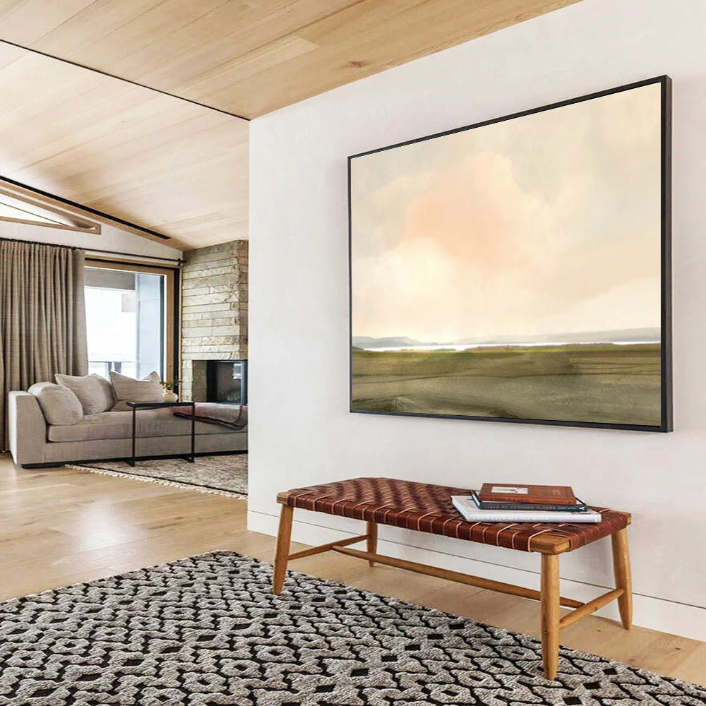 Open - sky Landscape Abstract Painting with Subtle Color Gradients THY121