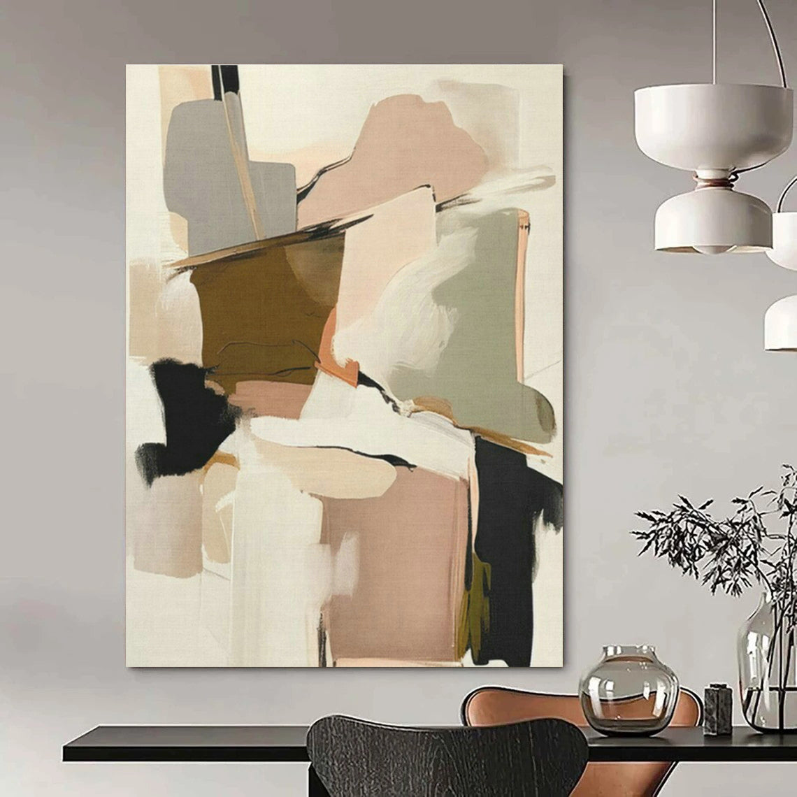 Large Custom Handmade Abstract Painting for Cottage Office and Cottage Dining Room DLZ1642