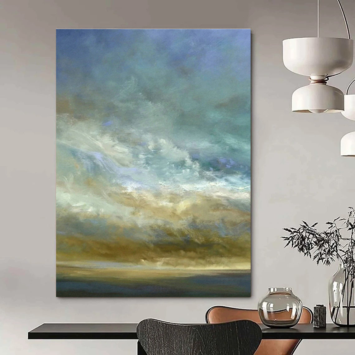 Modern-Style Hand-Painted Abstract Mural, Creating an Artistic Atmosphere for Office and Entrance DLZ0960