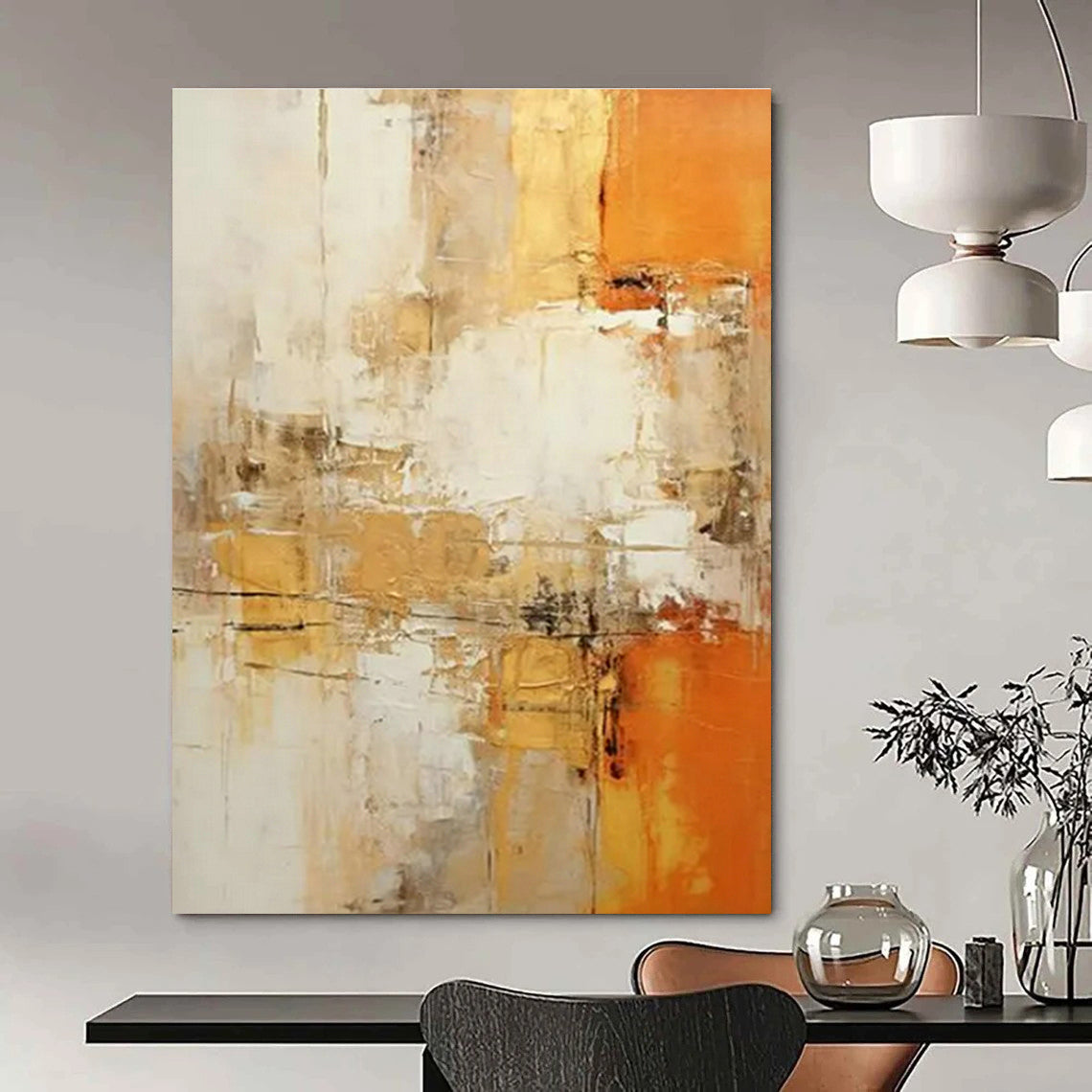 Handmade Abstract Wall Art for Cottage Bedroom Linen Storage Wall and Living Room Firewood Storage Nook DLZ1699