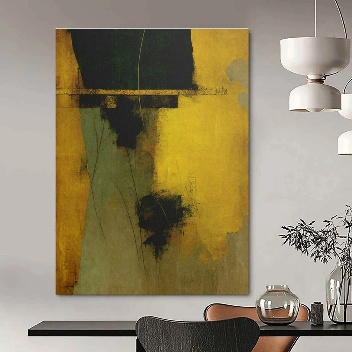 Custom Hand-Painted Abstract Painting for Bedroom and Cottage Living Room DLZ1634