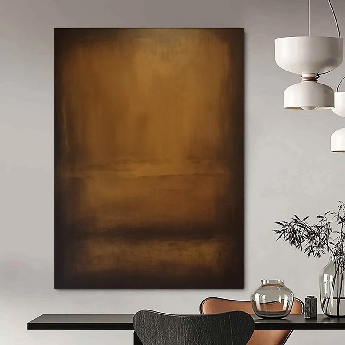 Brown Gradient Minimalist Abstract Painting ADGE372