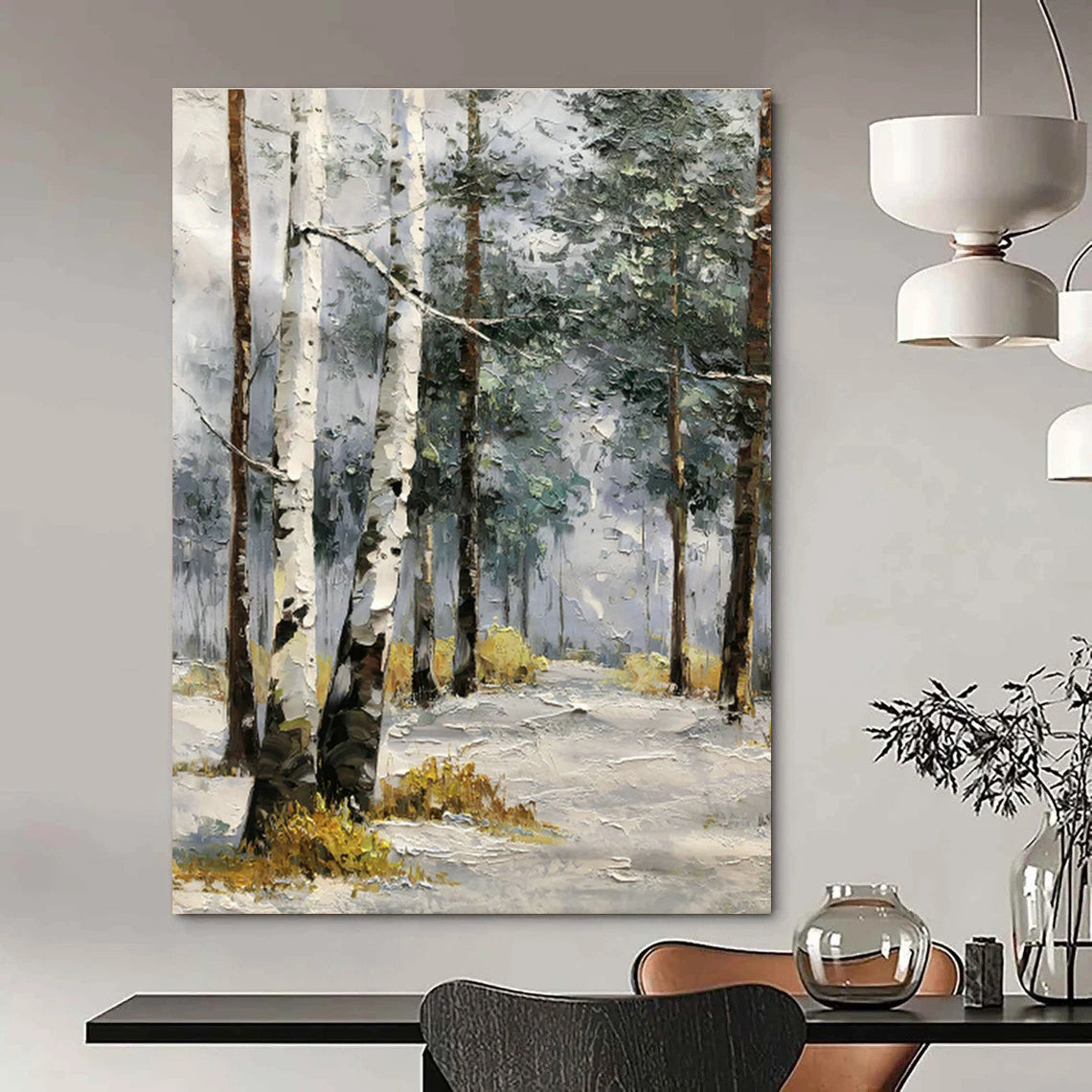 Hand-Painted Large Abstract Canvas for Dining Room & Entryway DLZ1290