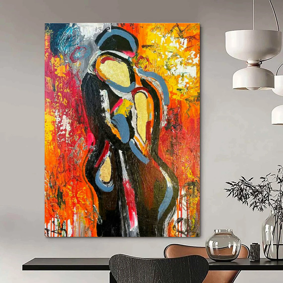 Colossal Custom-Graduated Hand Painted Abstract Art for Dining Room & Entryway DLZ2111
