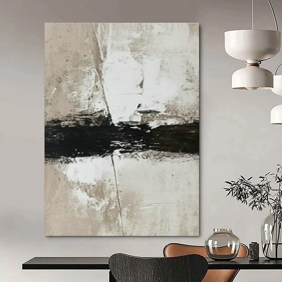 Large Custom Hand-Painted Abstract Painting for Entryway & Dining Room DLZ0983