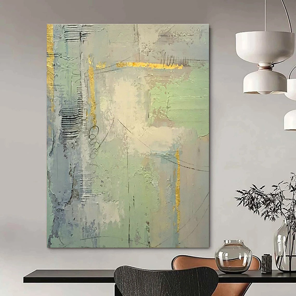 Grand - Scale Abstract Hand - Painted Murals for Bedroom & Entryway DLZ0566