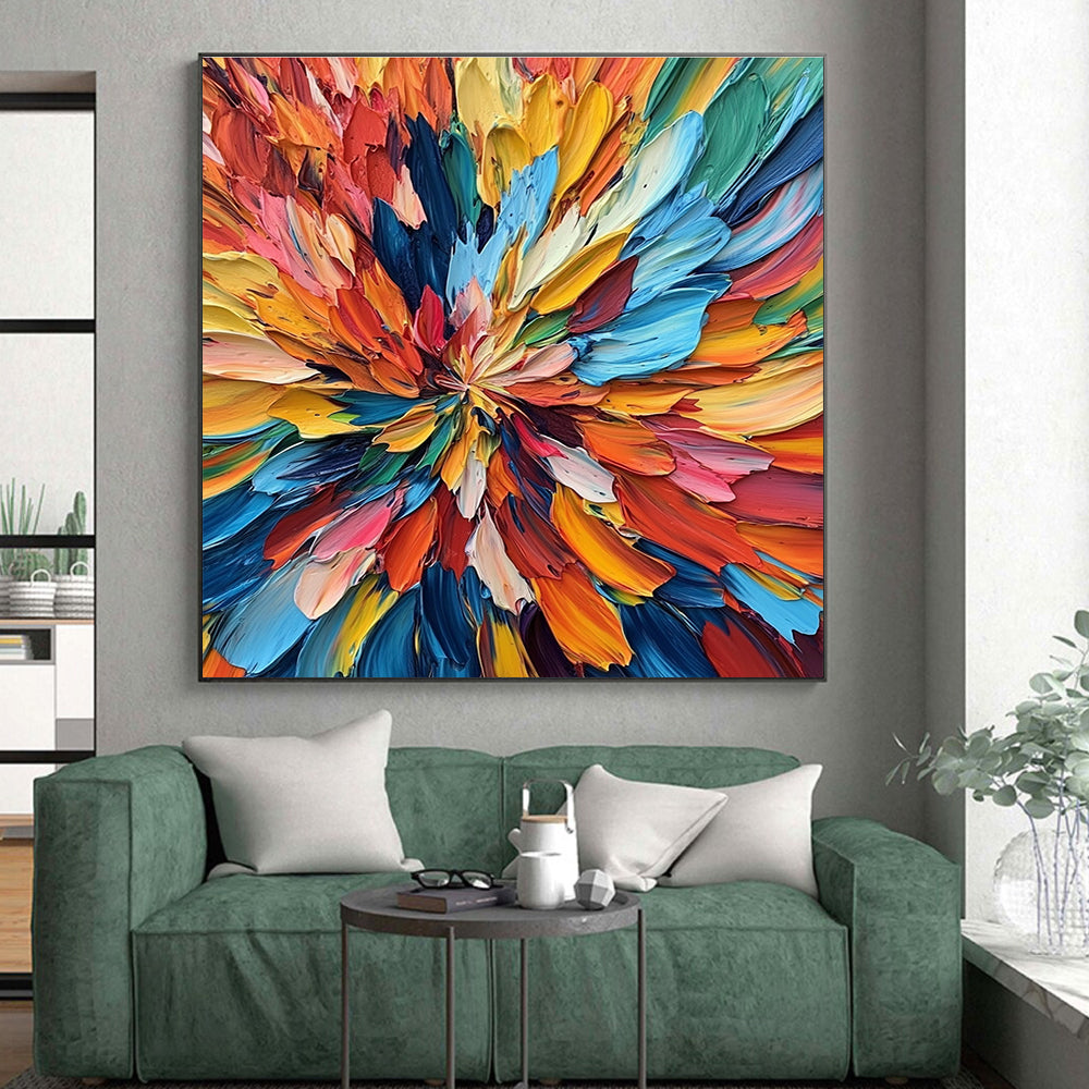 Textured Flower - Like Abstract with Multicolor Petals GER302
