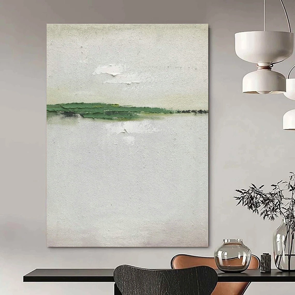 Hand - Painted Custom Abstract Canvases for Cottage Living Room Fireplaces and Dining Room Server Carts DLZ0802