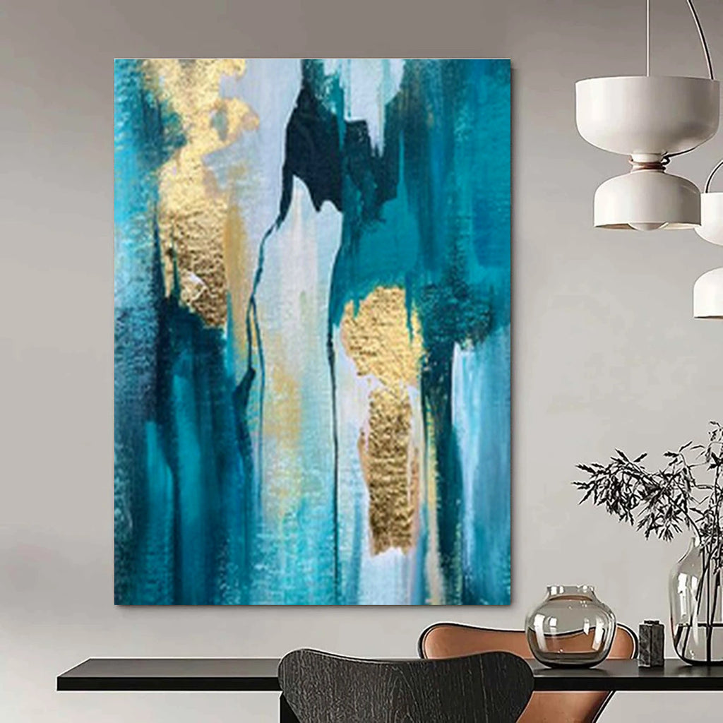 Large Customizable Hand-Painted Abstract Canvas for Living Room Window Treatment Wall and Bedroom Bedside Table Wall DLZ1904