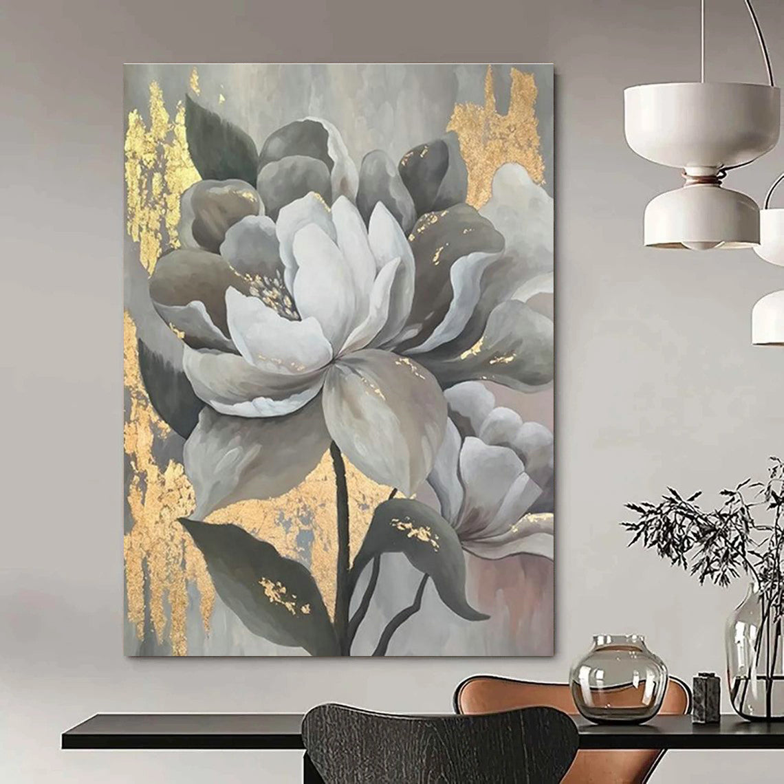Hand-Painted Abstract Painting for Cottage Dining Room & Living Room DLZ2320