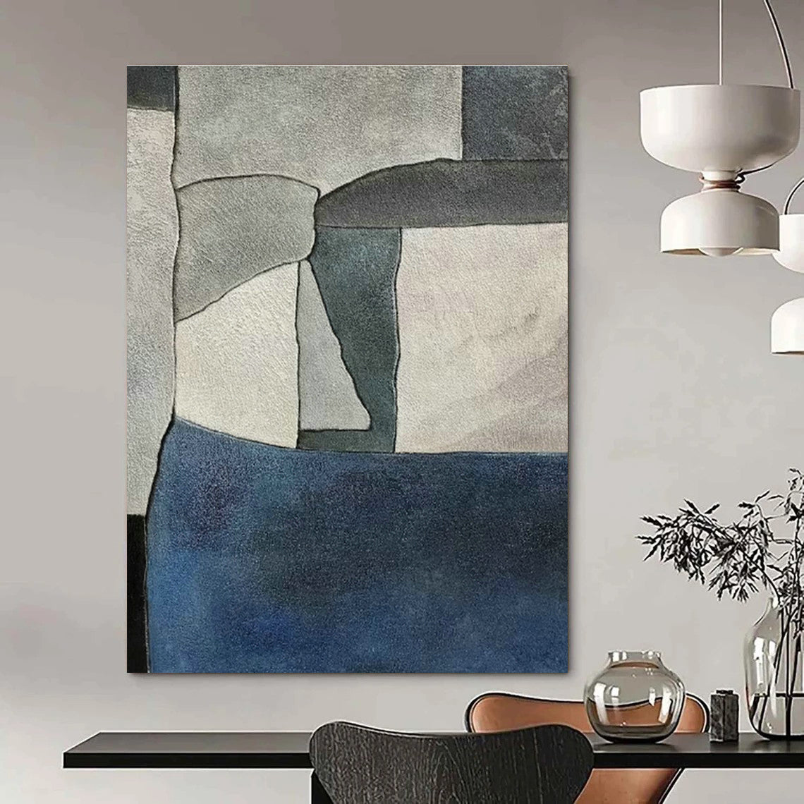 Oversized Abstract Hand - Painted Murals for Living Room Feature Walls & Office Break Rooms DLZ0579
