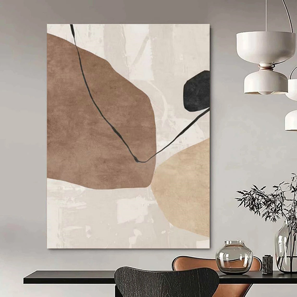 Tremendous Custom - Sized Hand Painted Abstract Canvas for Office & Bedroom DLZ2219