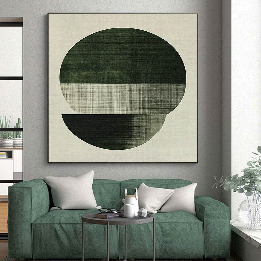 Green Circular Layers Abstract Painting GER854