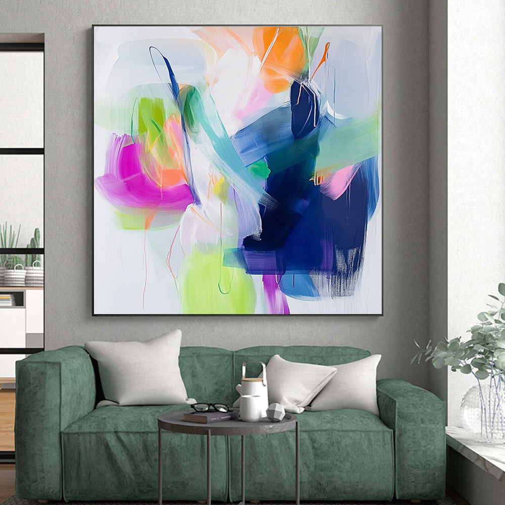 Fluid Color Abstract Painting with Soft and Bold Strokes GER628
