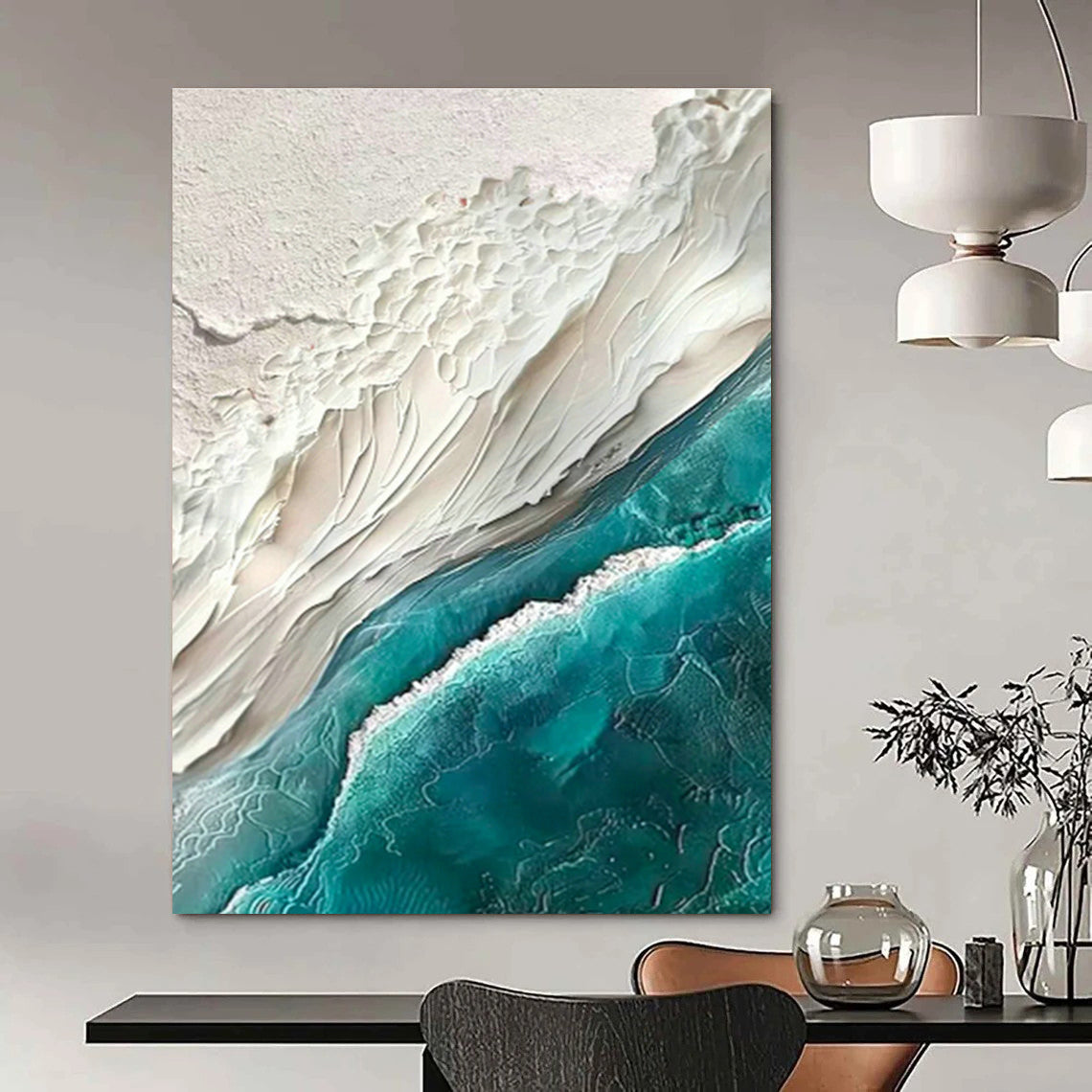 Hand - Painted Oversized Abstract Wall Feature for Living Room & Bedroom DLZ1401