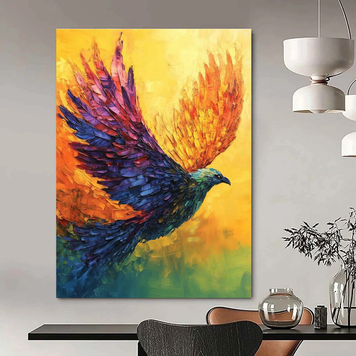 Oversized Custom Abstract Painting for Dining Room & Hallway DLZ2356