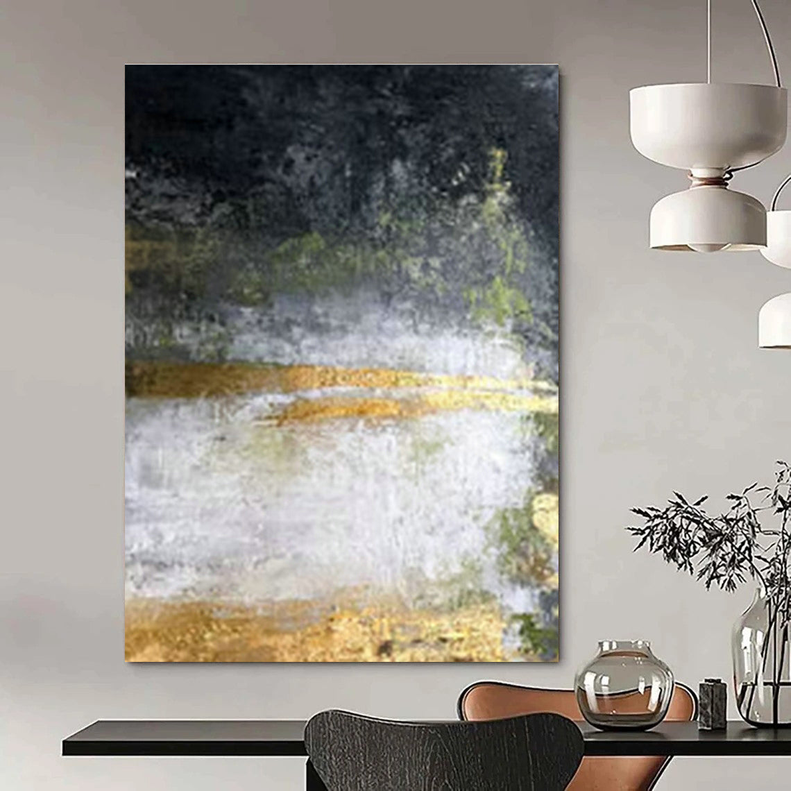 Extra-large Custom Handmade Abstract Painting for Bedroom Walk-out Balcony Wall and Dining Room Dessert Station Wall DLZ1905