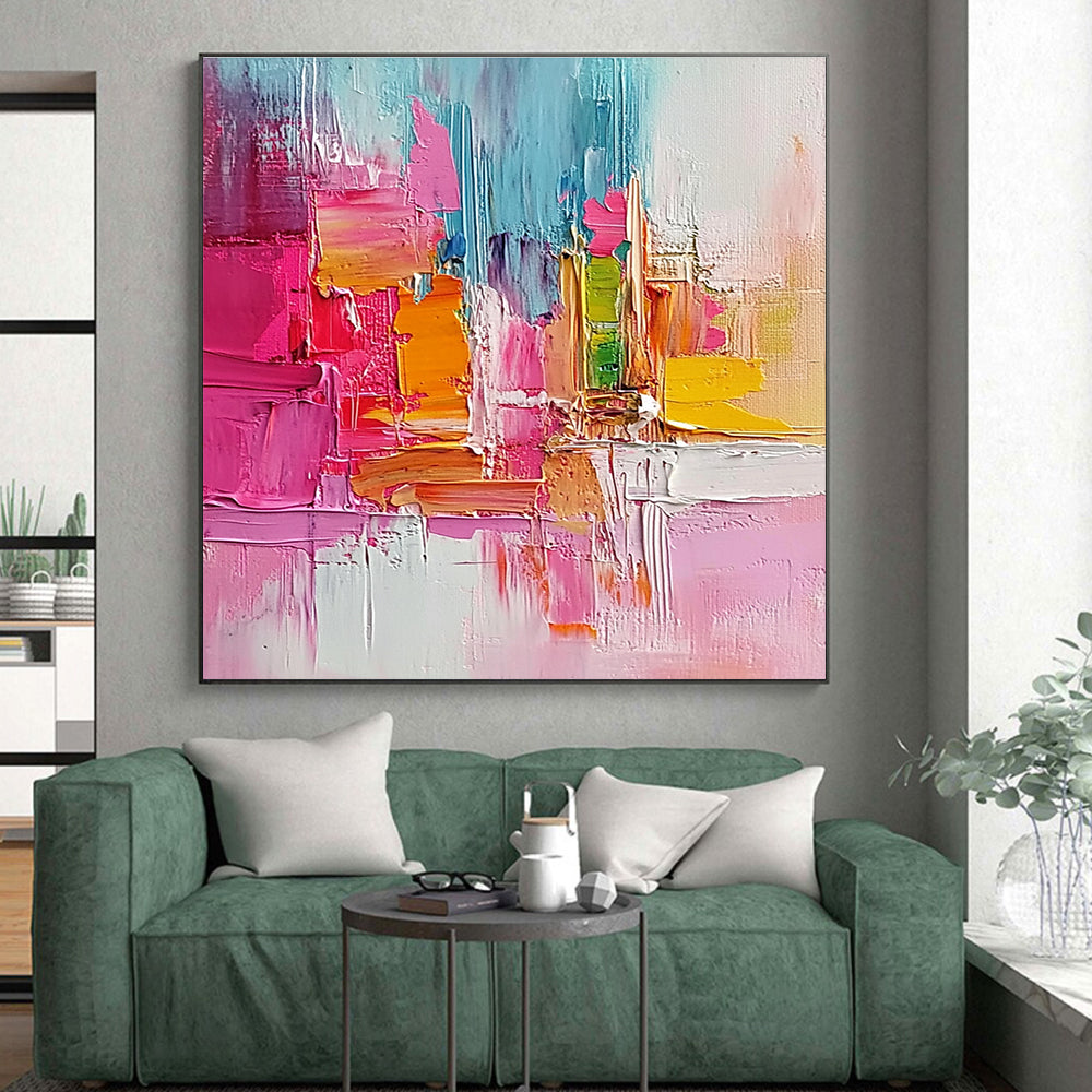 Colorful Textured Abstract Painting with Lively Palette GER519