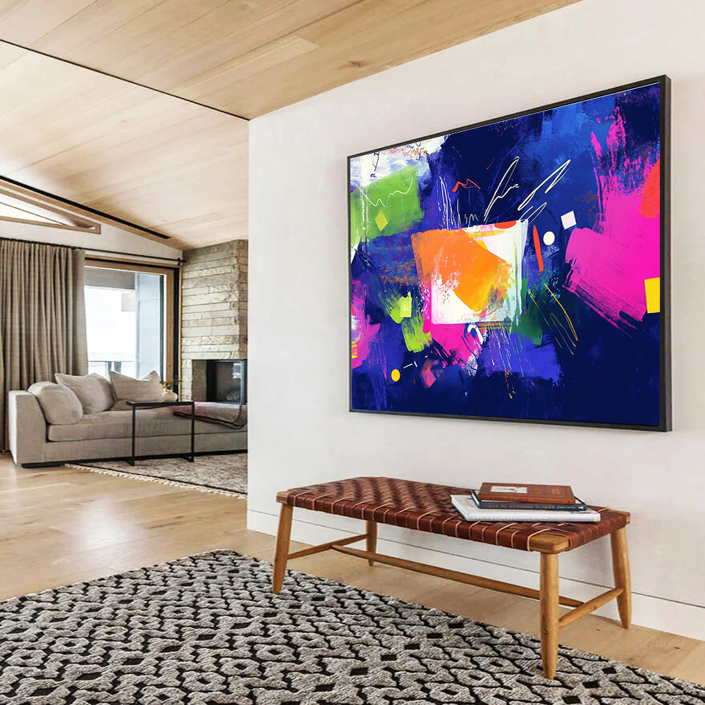 Colorful Abstract - Vibrant Shapes Collage Painting DYP052