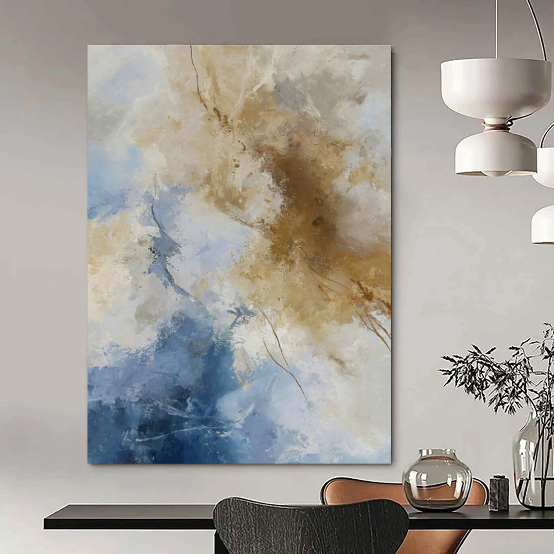 Tremendous Custom Hand - Painted Abstracts for Dining Room Splendor DLZ0402