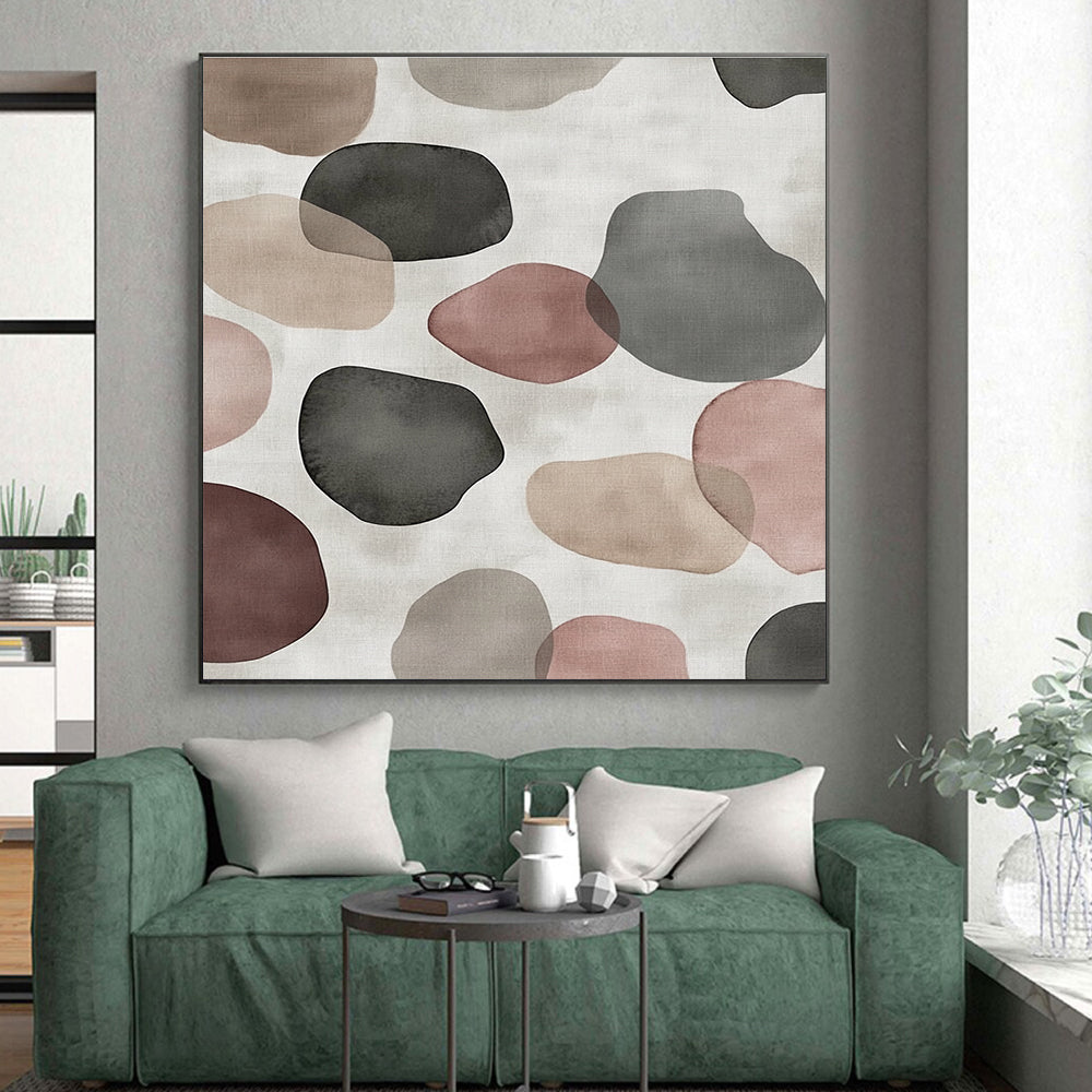 Earthy Shapes Abstract Painting with Layered Colors GER725