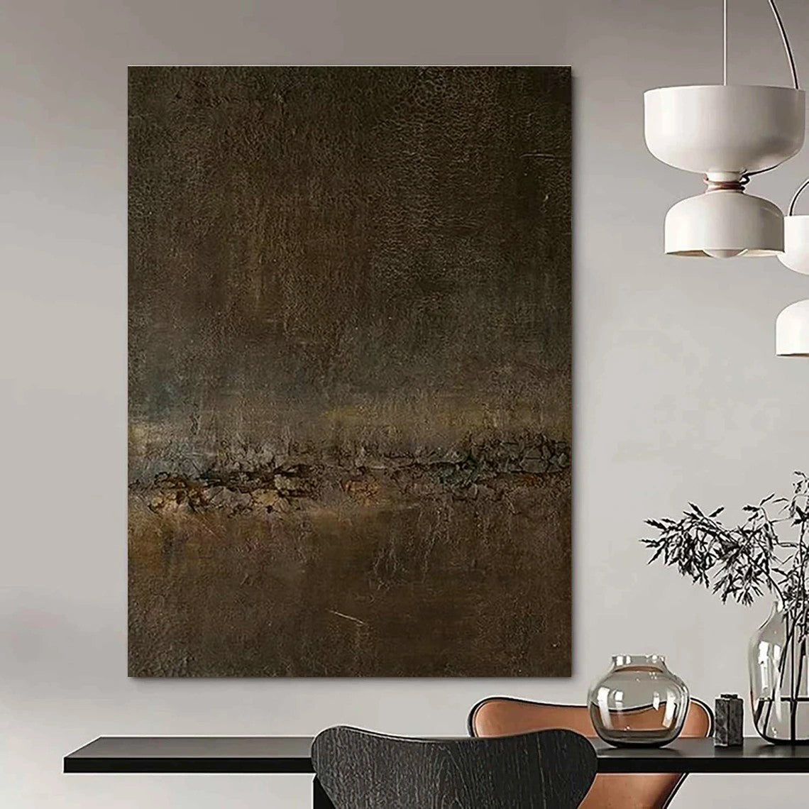 Large Customizable Handmade Abstract Painting for Cottage Living Room Bay Window and Bedroom Alcove DLZ1843
