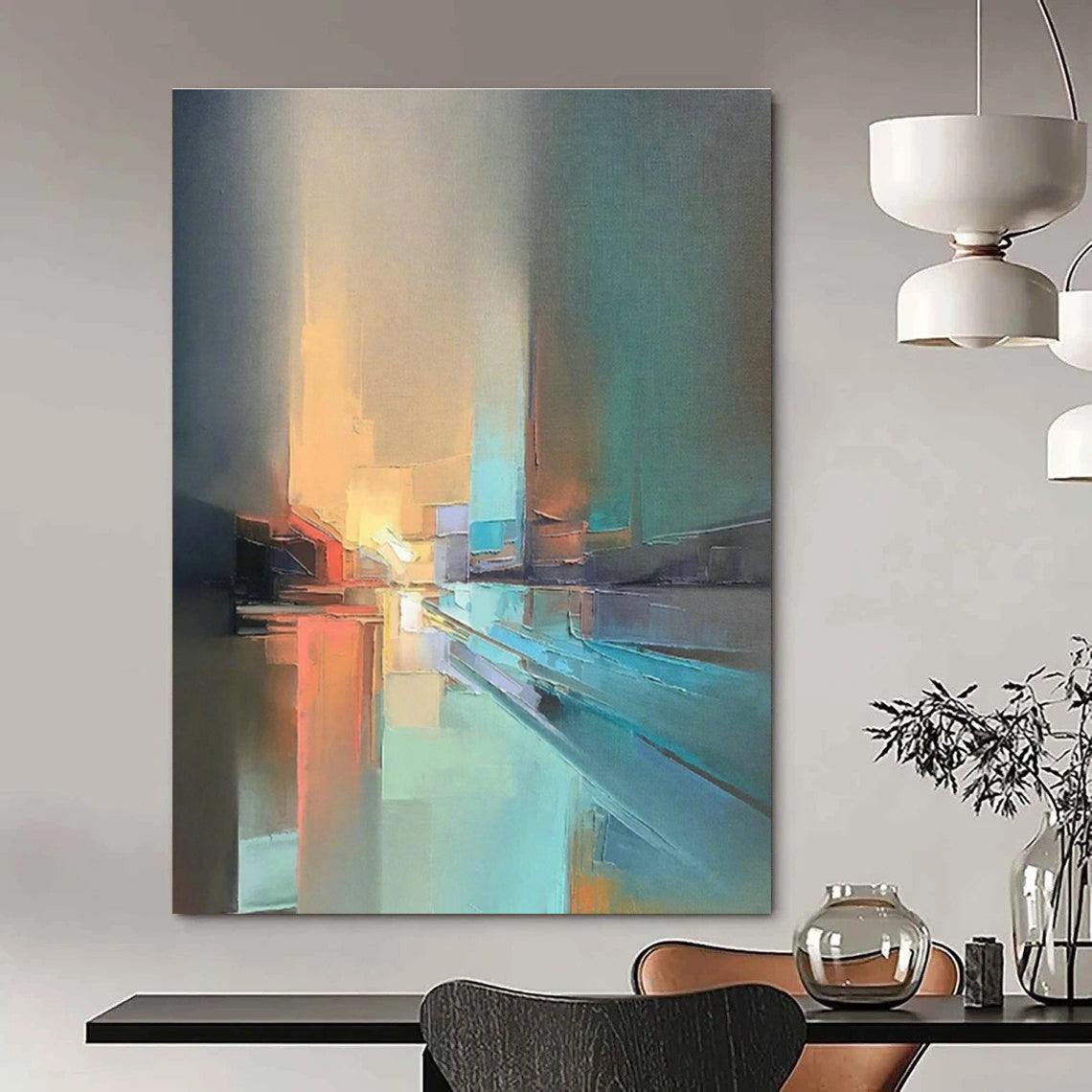 Massive Bespoke Hand - Painted Abstract Wall Art for Hallway & Living Room DLZ1073