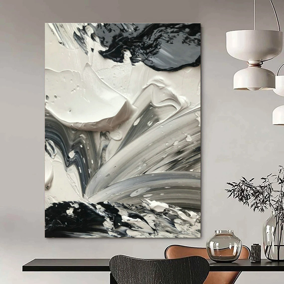 Large Hand-Painted Abstract Art for Living Room and Cottage Bedroom DLZ1587