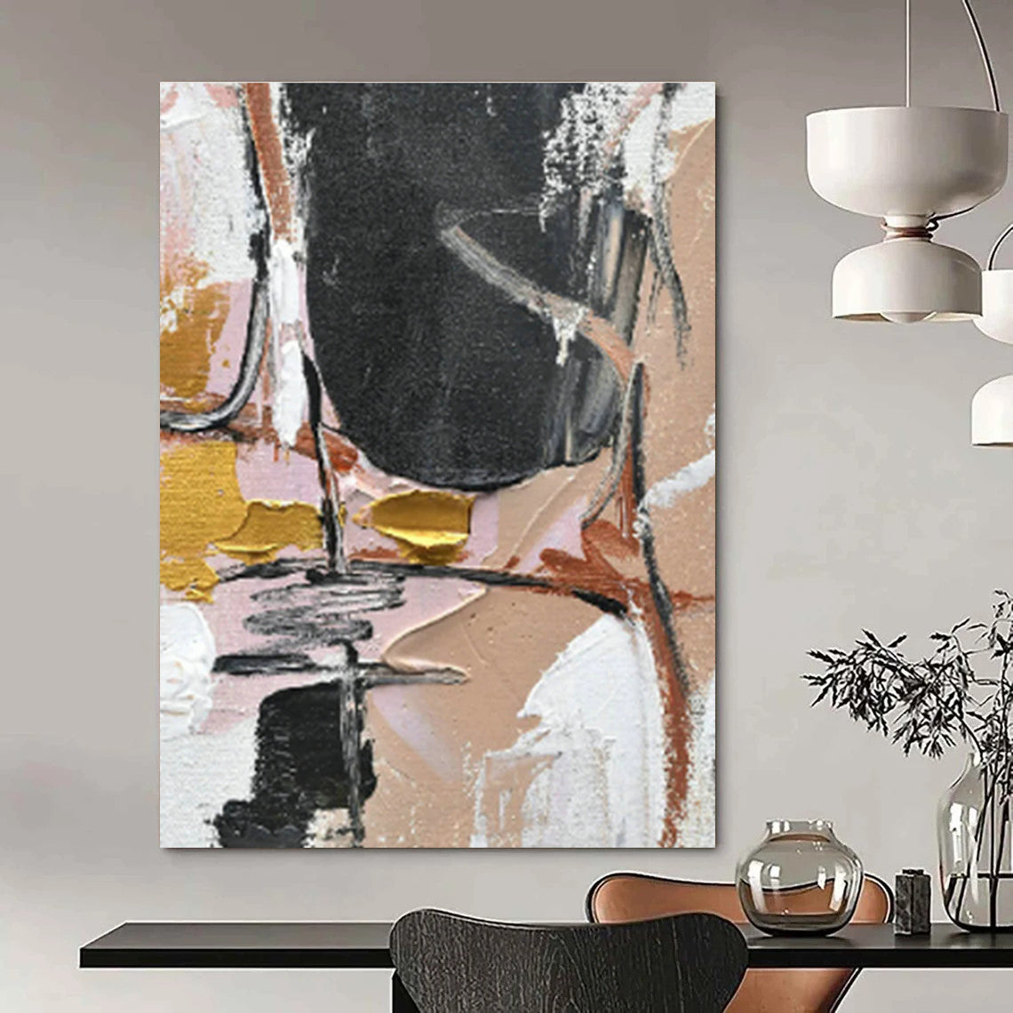 Custom - Designed Hand - Painted Abstract Canvases for Bedroom Canopy Bed Curtain Tie - backs & Office Room Divider Curtain Weights DLZ0882