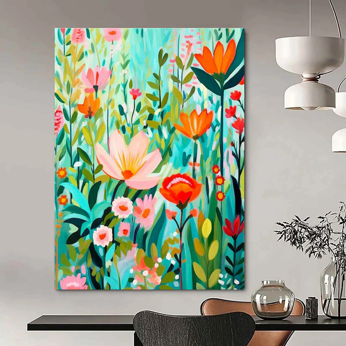 Custom Hand-Painted Abstract Painting for Office & Living Room DLZ2295