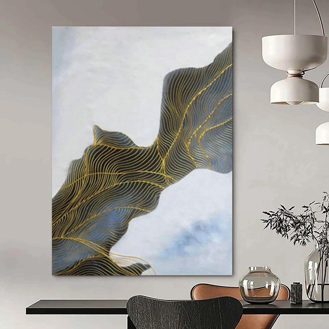 Oversized Hand - Painted Abstract Canvases for Bedroom & Office DLZ0547